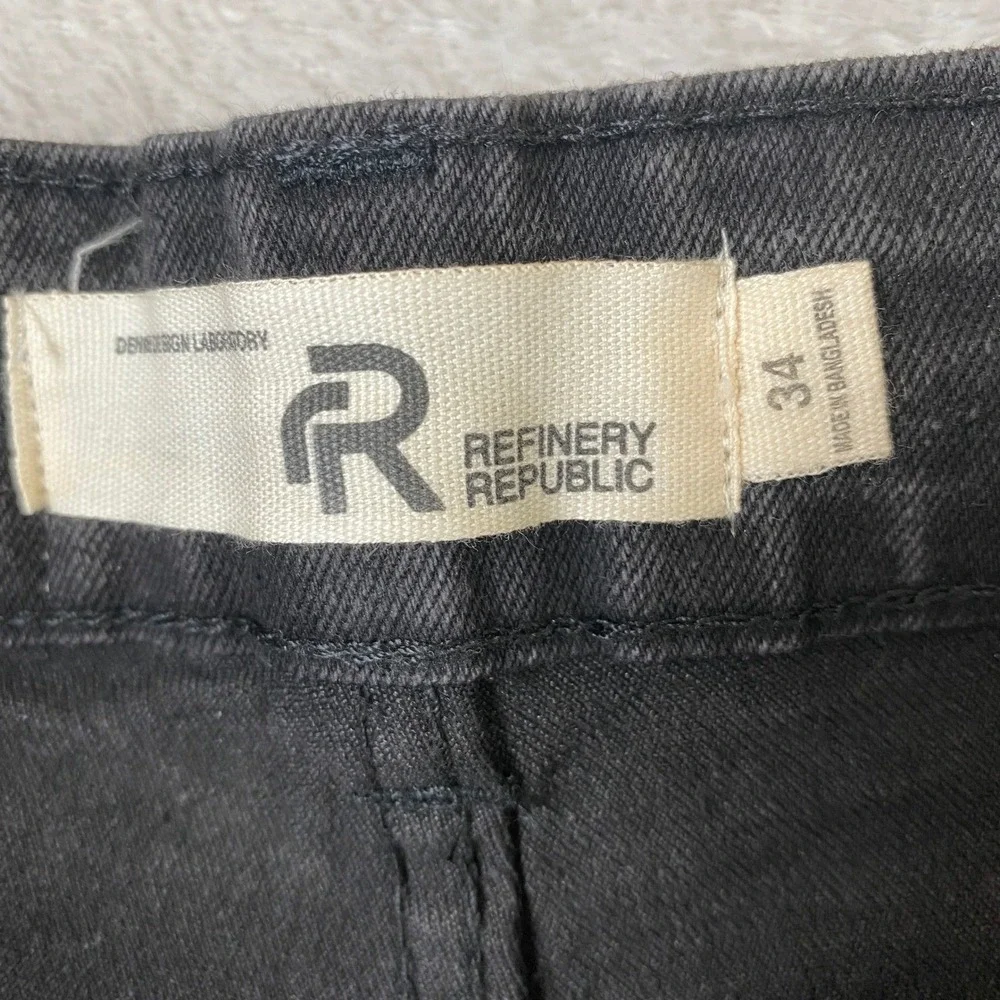 Refinery Republic Mens Black Denim Shorts Size 34 Faded 90s Grunge Skater NWT